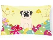Easter Eggs Mastiff White Canvas Fabric Decorative Pillow BB6017PW1216