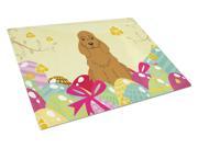 Easter Eggs Cocker Spaniel Red Glass Cutting Board Large BB6095LCB