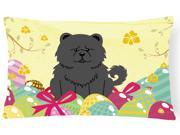 Easter Eggs Chow Chow Black Canvas Fabric Decorative Pillow BB6143PW1216