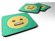 Set of 4 Frowning Face with open mouth Emojione Emoji Foam Coasters Set of 4 EON1029FC