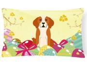 Easter Eggs English Foxhound Canvas Fabric Decorative Pillow BB6110PW1216