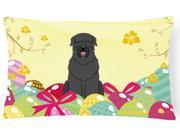 Easter Eggs Black Russian Terrier Canvas Fabric Decorative Pillow BB6026PW1216