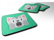 Set of 4 Weary Cat Face Emojione Emoji Foam Coasters Set of 4 EON1043FC
