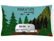 Airstream Camper Adventure Awaits Canvas Fabric Decorative Pillow VHA3022PW1216