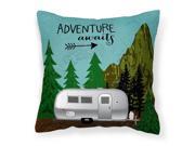 Airstream Camper Adventure Awaits Fabric Decorative Pillow VHA3022PW1818