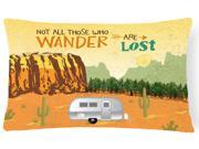 Airstream Camper Camping Wander Canvas Fabric Decorative Pillow VHA3026PW1216