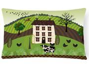Folk Art Country House Canvas Fabric Decorative Pillow VHA3024PW1216