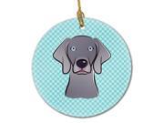 Checkerboard Blue Weimaraner Ceramic Ornament BB1169CO1 Checkerboard Blue Weimaraner Ceramic Ornament BB1169CO1