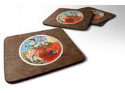 Set of 4 Lady with her Pug Foam Coasters 7259FC Set of 4 Lady with her Pug Foam Coasters 7259FC