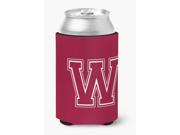 Letter W Initial Monogram - Maroon and White Can or Bottle Beverage Insulator Hugger Letter W Initial Monogram - Maroon and White Can or Bottle Beverage Insulator Hugger