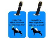 Carolines Treasures AN1007BT Staffie Luggage Tags, Pair - 2 Carolines Treasures AN1007BT Staffie Luggage Tags, Pair - 2