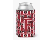 Letter F Football Red, Black and White Can or Bottle Hugger CJ1073-FCC Letter F Football Red, Black and White Can or Bottle Hugger CJ1073-FCC