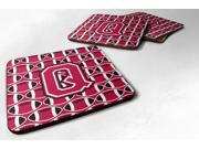 Set of 4 Letter Q Football Crimson and White Foam Coasters Set of 4 CJ1079-QFC Set of 4 Letter Q Football Crimson and White Foam Coasters Set of 4 CJ1079-QFC