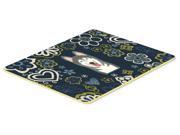 Blue Flowers Alaskan Malamute Kitchen or Bath Mat 24x36 BB5069JCMT Blue Flowers Alaskan Malamute Kitchen or Bath Mat 24x36 BB5069JCMT