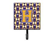 Letter H Football Purple and Gold Leash or Key Holder CJ1064-HSH4 Letter H Football Purple and Gold Leash or Key Holder CJ1064-HSH4
