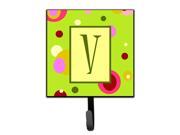 Carolines Treasures CJ1010-VSH4 Letter V Initial Monogram - Green Leash Holder Or Key Hook Carolines Treasures CJ1010-VSH4 Letter V Initial Monogram - Green Leash Holder Or Key Hook