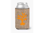 Coral Burlap and Orange Can or Bottle Beverage Insulator Hugger Coral Burlap and Orange Can or Bottle Beverage Insulator Hugger