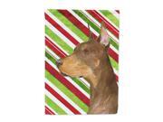 Doberman Candy Cane Holiday Christmas Flag Canvas House Size Doberman Candy Cane Holiday Christmas Flag Canvas House Size
