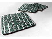 Set of 4 Letter L Football Green and White Foam Coasters Set of 4 CJ1071-LFC Set of 4 Letter L Football Green and White Foam Coasters Set of 4 CJ1071-LFC