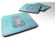 Set of 4 Rhinoceros Watercolor Foam Coasters Set of 4 BB7381FC Set of 4 Rhinoceros Watercolor Foam Coasters Set of 4 BB7381FC