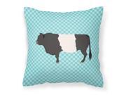 Belted Galloway Cow Blue Check Fabric Decorative Pillow BB8005PW1414 Belted Galloway Cow Blue Check Fabric Decorative Pillow BB8005PW1414