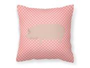 Welsh Pig Pink Check Fabric Decorative Pillow BB7937PW1414 Welsh Pig Pink Check Fabric Decorative Pillow BB7937PW1414