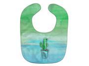 Cactus Teal and Green Watercolor Baby Bib BB7362BIB Cactus Teal and Green Watercolor Baby Bib BB7362BIB