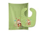 Monkey Juggler Baby Bib & Burp Cloth BB8696STBU Monkey Juggler Baby Bib & Burp Cloth BB8696STBU
