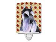 Schnauzer Fall Leaves Portrait Ceramic Night Light SS4379CNL Schnauzer Fall Leaves Portrait Ceramic Night Light SS4379CNL