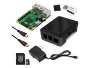 RaspberryPiCafe® Raspberry Pi 2 Select Kit w Deluxe Black Modular Case 5v 2A PSU WiPi WiFi Adapter 6 HDMI cable and 8GB SanDisk® MicroSD Card w NOOBS Prelo