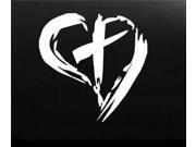 Christian Cross Heart religous Custom Decals 9 Inch