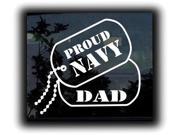 Proud Navy Dad Dog Tags Decal 5.5 inch