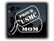 Proud USMC Marines Mom Dog Tags Military Decals 5 Inch