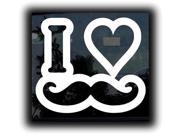 I Love Mustache JDM Decal 7 inch