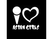 I Love Asian Girls JDM Decal 7 inch