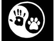 Ying yang human hand dog paw Stickers For Cars 9 Inch