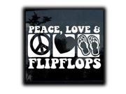 Peace Love and Fliflops Stickers For Cars 9 Inch