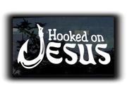 Hooked On Jesus Christian Decal 5.5 inch