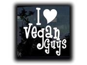 I Love Vegan Guys Custom Decals 9 Inch