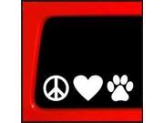 Peace Love and Animals paw Print Window Decal Sticker 7