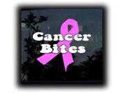 Breast Cancer Bites Awareness Ribbon Decal Stickers 5 Inch