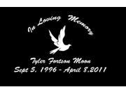 In loving memory decal with dove 8 inch