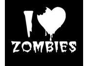 I love Zombies Stickers for cars 5 Inch