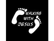 Walking with Jesus Window Decal Sticker 10 Inch