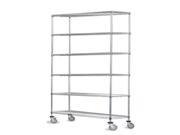 30 Deep x 42 Wide x 60 High 6 Tier Chrome Wire Shelf Truck with 800 lb Capacity