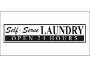Self-Serve Laundry Open 24 Hours Vinyl Decal - Medium - Ivory Self-Serve Laundry Open 24 Hours Vinyl Decal - Medium - Ivory