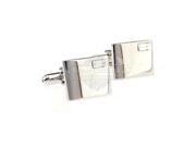 Trendy Silver and Crystal Cube Cufflinks