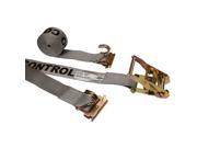 2 X 16 E Track Ratchet Straps Gray w E Fittings and Wire Hooks