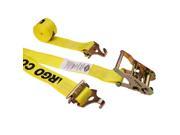 2 x 12 Ratchet Strap Yellow w 2 F Track Hooks Spring E Fittings