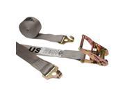 2 x 16 Plate Trailer Strap Gray w F Hook And Ratchet